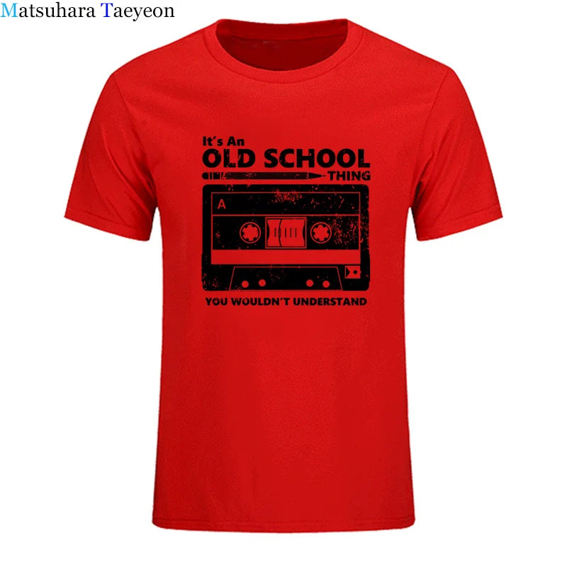 Summer Cotton Tshirt Cassette Tape Pencil Boombox T-Shirt Headphones Mixtape Old School Dj Tee T Shirt Retro O Neck Tee Shirt