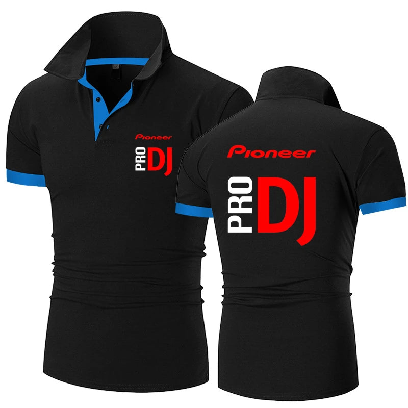 Fashion Summer Men's Short Sleeve Pioneer Pro DJ Printed Polo-shirt Cotton Comfortable Casual Men's T-shirt Customizable Logo