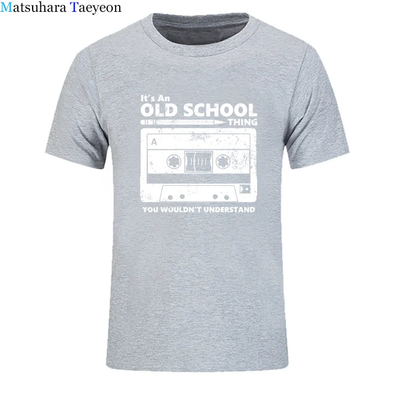 Summer Cotton Tshirt Cassette Tape Pencil Boombox T-Shirt Headphones Mixtape Old School Dj Tee T Shirt Retro O Neck Tee Shirt