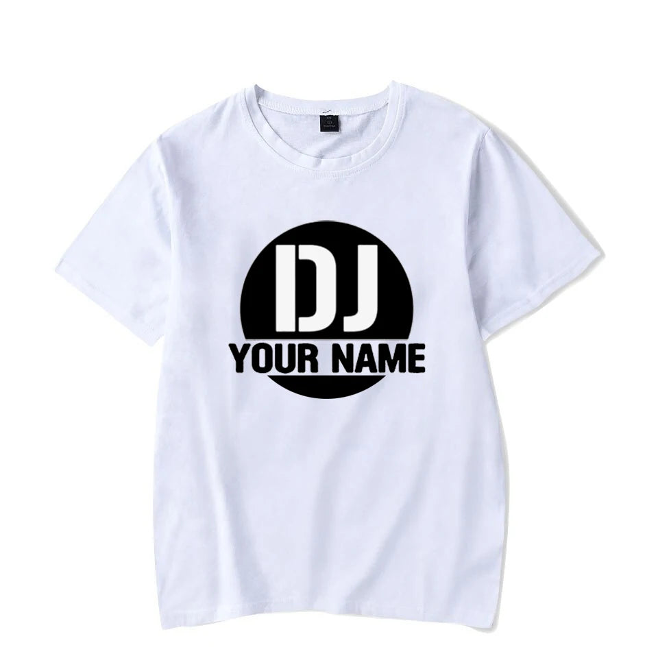 DJ Print t-shirts Custom T Shirt Mens Womens Tops Tees Shirts DJ Your Name Logo Diy Names T Shirt Funny Shirt Luminous Tees tops