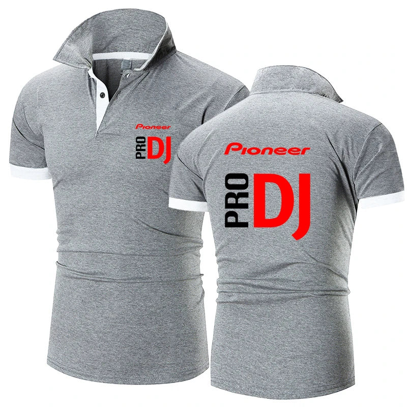 Fashion Summer Men's Short Sleeve Pioneer Pro DJ Printed Polo-shirt Cotton Comfortable Casual Men's T-shirt Customizable Logo