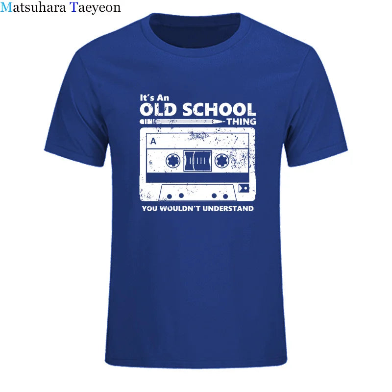 Summer Cotton Tshirt Cassette Tape Pencil Boombox T-Shirt Headphones Mixtape Old School Dj Tee T Shirt Retro O Neck Tee Shirt