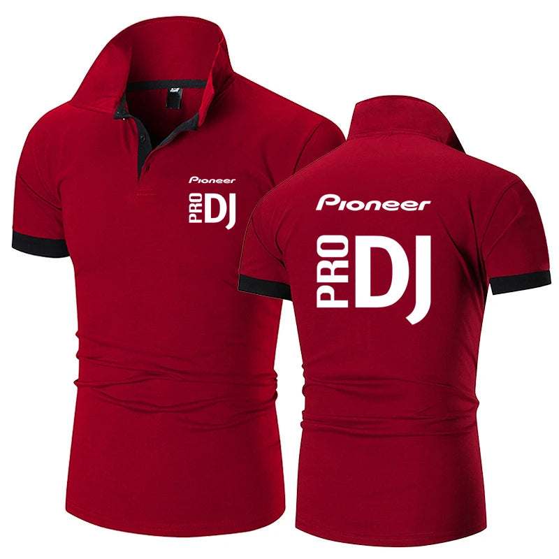 Fashion Summer Men's Short Sleeve Pioneer Pro DJ Printed Polo-shirt Cotton Comfortable Casual Men's T-shirt Customizable Logo