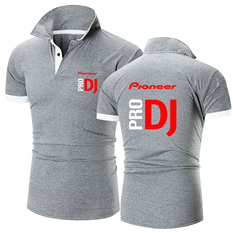 Fashion Summer Men's Short Sleeve Pioneer Pro DJ Printed Polo-shirt Cotton Comfortable Casual Men's T-shirt Customizable Logo