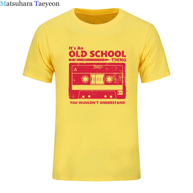 Summer Cotton Tshirt Cassette Tape Pencil Boombox T-Shirt Headphones Mixtape Old School Dj Tee T Shirt Retro O Neck Tee Shirt