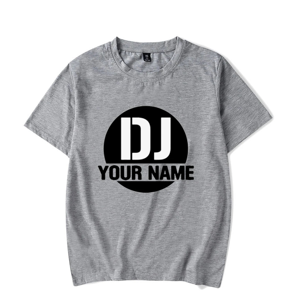 DJ Print t-shirts Custom T Shirt Mens Womens Tops Tees Shirts DJ Your Name Logo Diy Names T Shirt Funny Shirt Luminous Tees tops