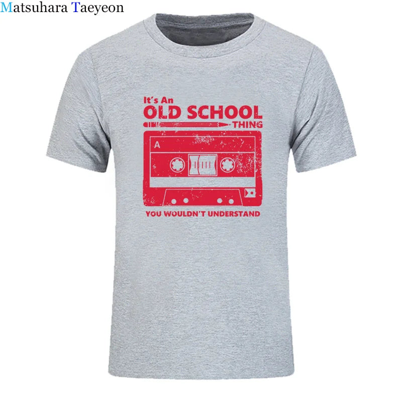 Summer Cotton Tshirt Cassette Tape Pencil Boombox T-Shirt Headphones Mixtape Old School Dj Tee T Shirt Retro O Neck Tee Shirt