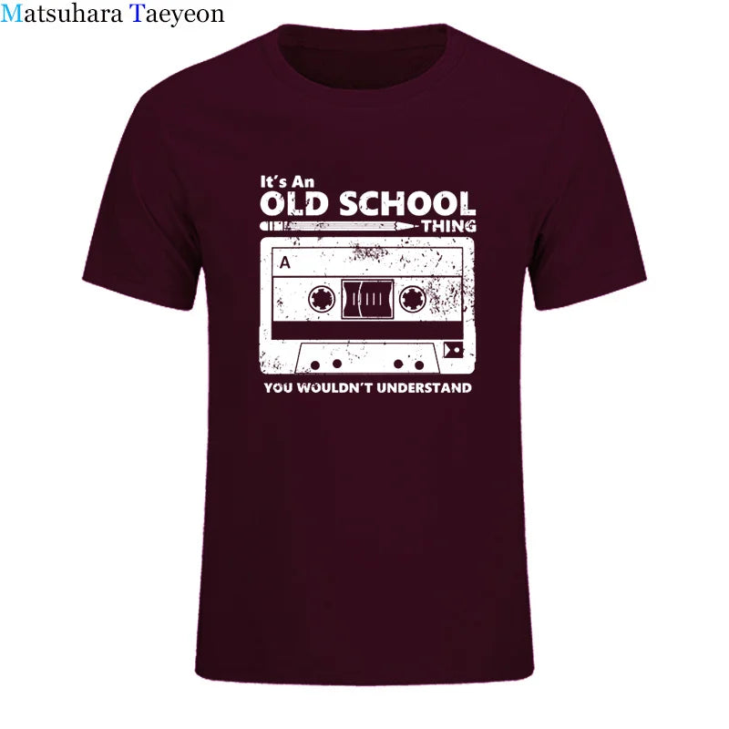 Summer Cotton Tshirt Cassette Tape Pencil Boombox T-Shirt Headphones Mixtape Old School Dj Tee T Shirt Retro O Neck Tee Shirt