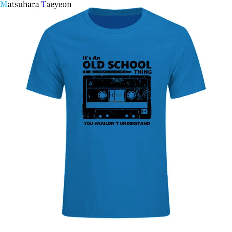 Summer Cotton Tshirt Cassette Tape Pencil Boombox T-Shirt Headphones Mixtape Old School Dj Tee T Shirt Retro O Neck Tee Shirt