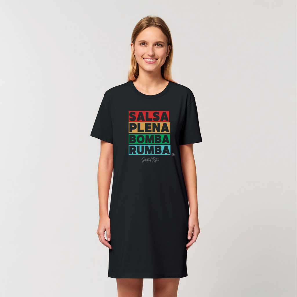 Salsa Bomba Plena Rumba Organic T-Shirt Dress