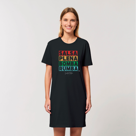 Salsa Bomba Plena Rumba Organic T-Shirt Dress