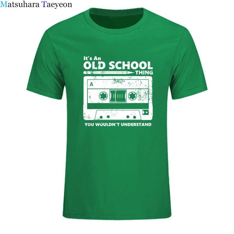 Summer Cotton Tshirt Cassette Tape Pencil Boombox T-Shirt Headphones Mixtape Old School Dj Tee T Shirt Retro O Neck Tee Shirt