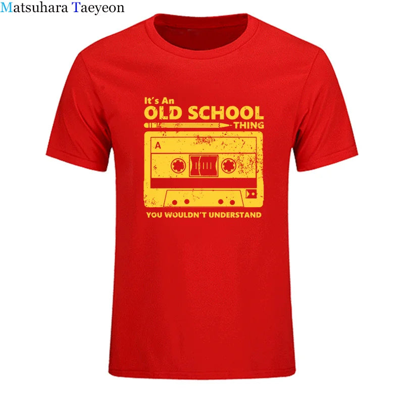 Summer Cotton Tshirt Cassette Tape Pencil Boombox T-Shirt Headphones Mixtape Old School Dj Tee T Shirt Retro O Neck Tee Shirt