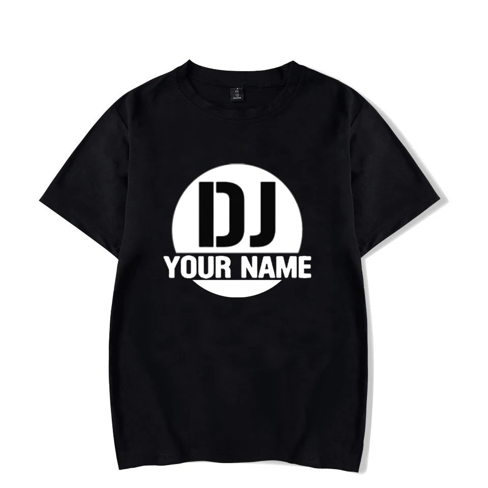 DJ Print t-shirts Custom T Shirt Mens Womens Tops Tees Shirts DJ Your Name Logo Diy Names T Shirt Funny Shirt Luminous Tees tops