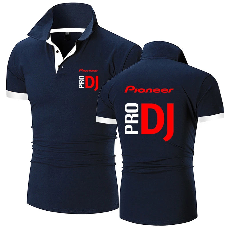 Fashion Summer Men's Short Sleeve Pioneer Pro DJ Printed Polo-shirt Cotton Comfortable Casual Men's T-shirt Customizable Logo