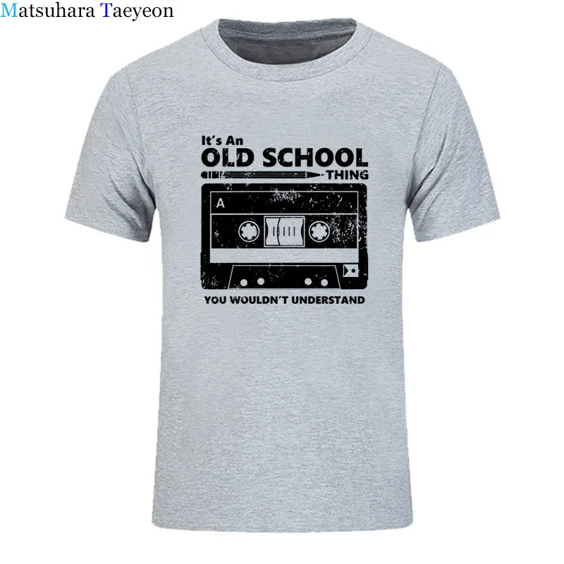 Summer Cotton Tshirt Cassette Tape Pencil Boombox T-Shirt Headphones Mixtape Old School Dj Tee T Shirt Retro O Neck Tee Shirt