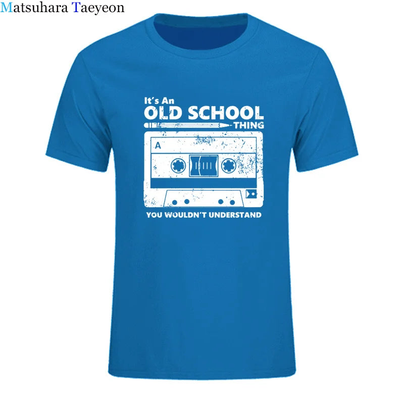 Summer Cotton Tshirt Cassette Tape Pencil Boombox T-Shirt Headphones Mixtape Old School Dj Tee T Shirt Retro O Neck Tee Shirt