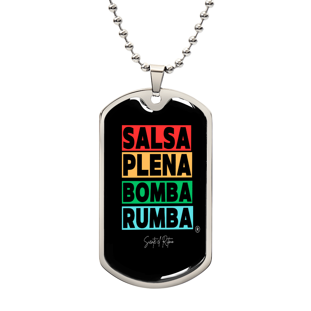 Salsa Plena Bomba Rumba Dog tag