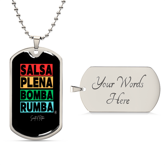 Salsa Plena Bomba Rumba Dog tag