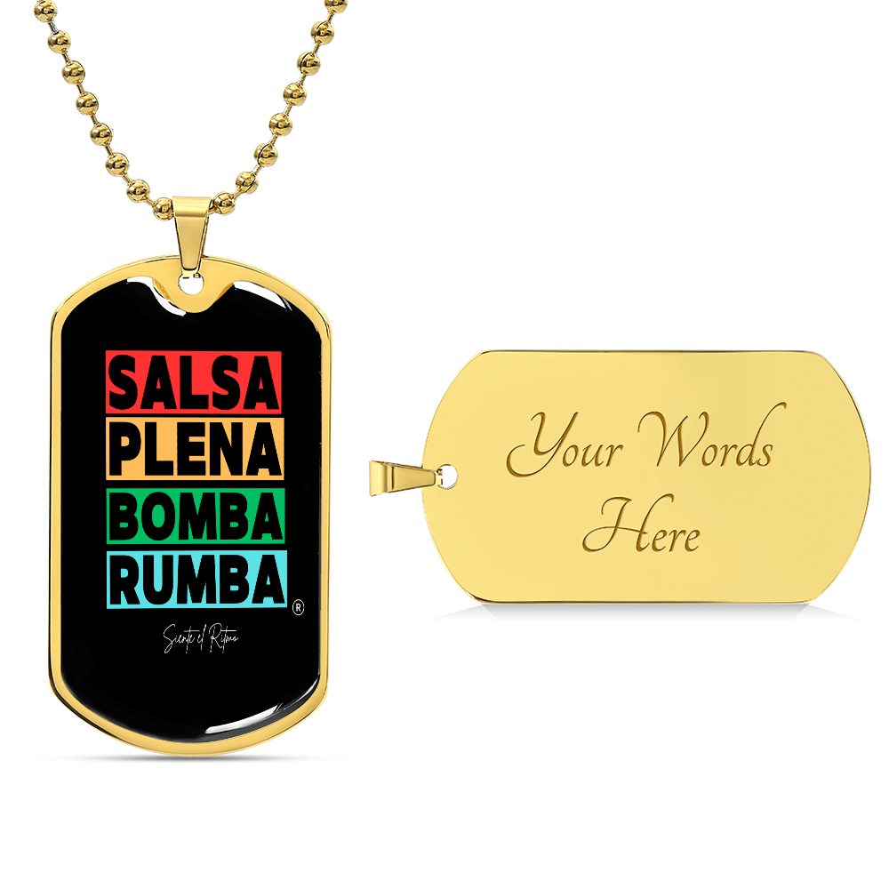 Salsa Plena Bomba Rumba Dog tag