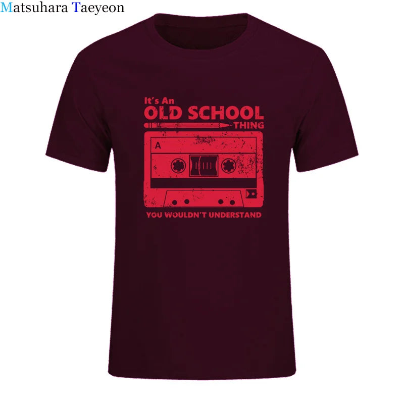 Summer Cotton Tshirt Cassette Tape Pencil Boombox T-Shirt Headphones Mixtape Old School Dj Tee T Shirt Retro O Neck Tee Shirt