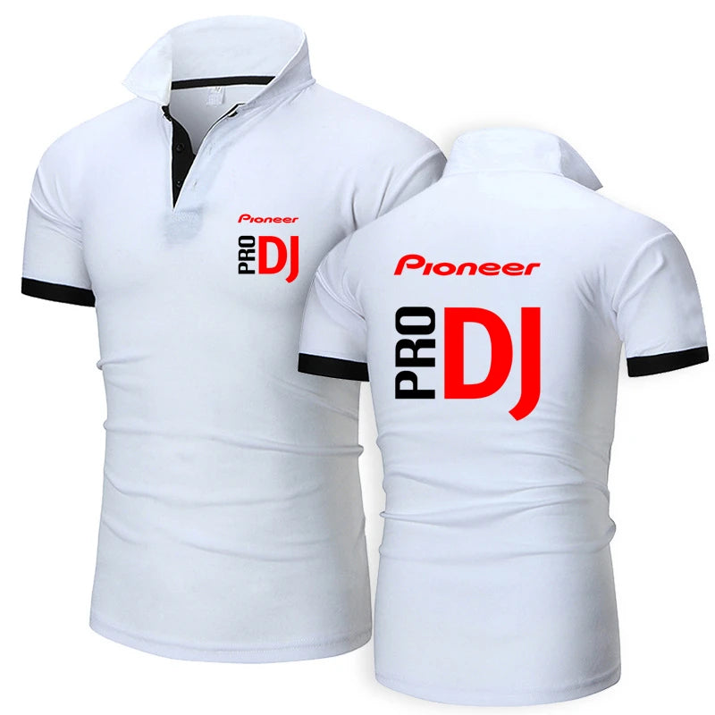 Fashion Summer Men's Short Sleeve Pioneer Pro DJ Printed Polo-shirt Cotton Comfortable Casual Men's T-shirt Customizable Logo