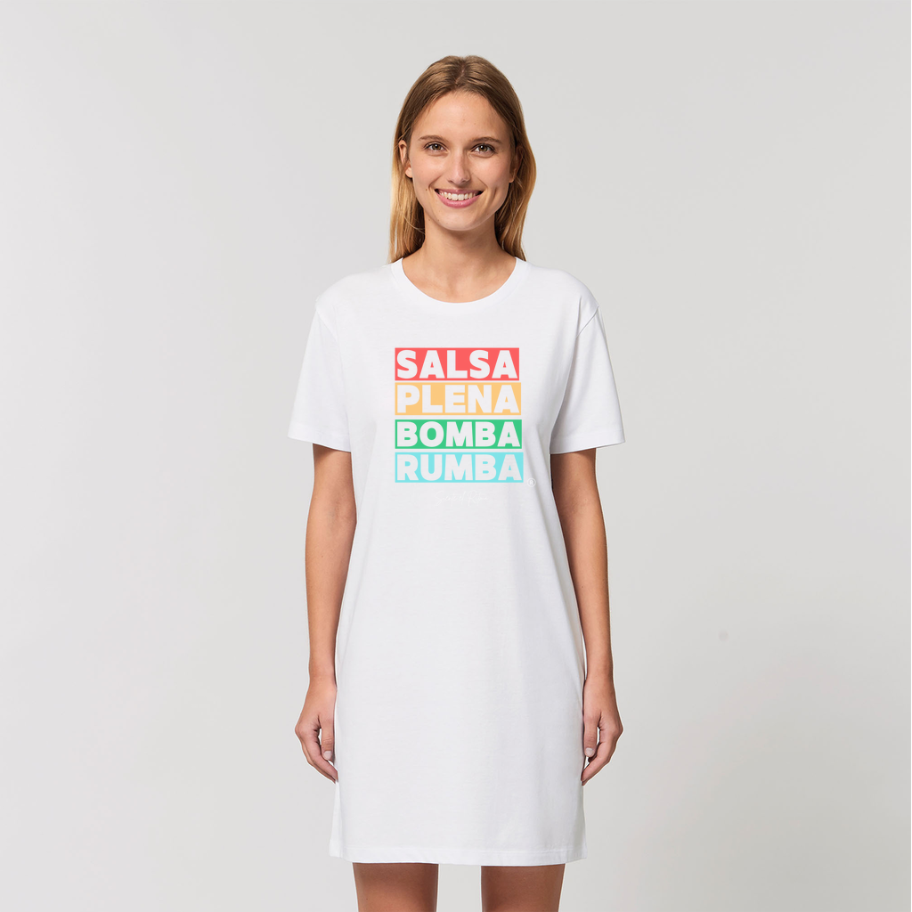 Salsa Bomba Plena Rumba Organic T-Shirt Dress