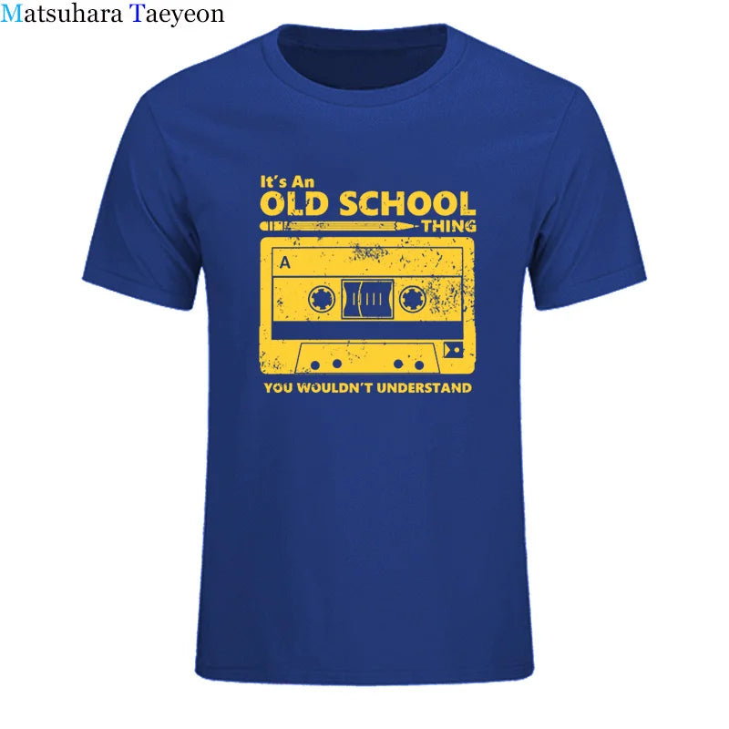 Summer Cotton Tshirt Cassette Tape Pencil Boombox T-Shirt Headphones Mixtape Old School Dj Tee T Shirt Retro O Neck Tee Shirt