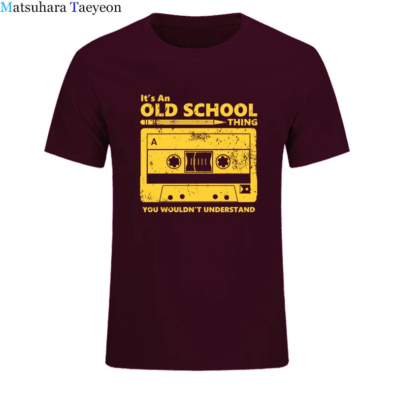 Summer Cotton Tshirt Cassette Tape Pencil Boombox T-Shirt Headphones Mixtape Old School Dj Tee T Shirt Retro O Neck Tee Shirt