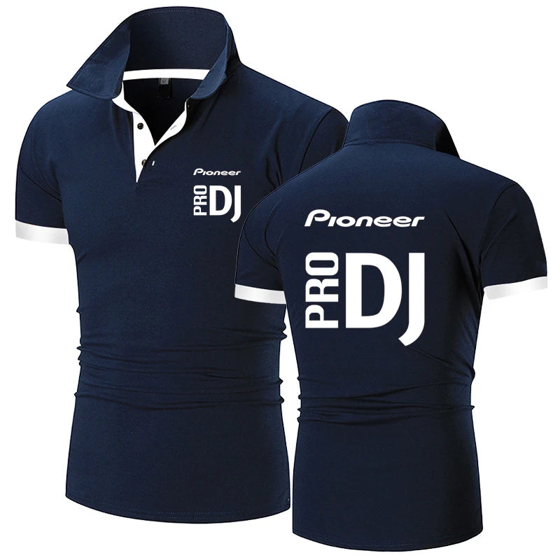 Fashion Summer Men's Short Sleeve Pioneer Pro DJ Printed Polo-shirt Cotton Comfortable Casual Men's T-shirt Customizable Logo