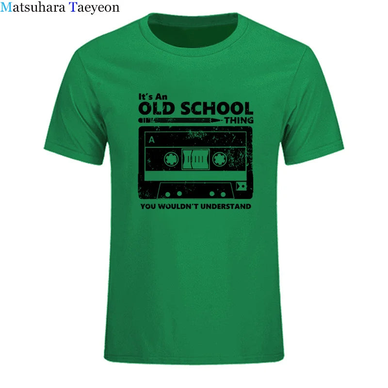 Summer Cotton Tshirt Cassette Tape Pencil Boombox T-Shirt Headphones Mixtape Old School Dj Tee T Shirt Retro O Neck Tee Shirt