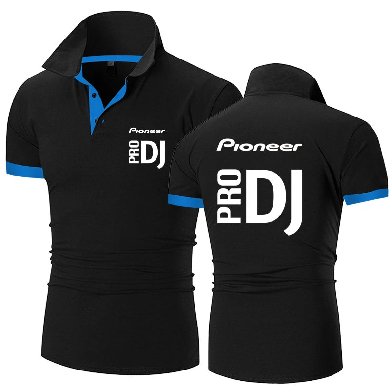 Fashion Summer Men's Short Sleeve Pioneer Pro DJ Printed Polo-shirt Cotton Comfortable Casual Men's T-shirt Customizable Logo