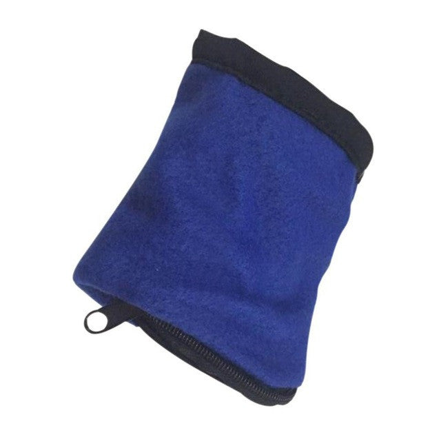 Alomejor Wrist Wallet Pouch Band Fleece Zipper Running Travel Gym Cycling Safe Sport Coin Key Storage Lightweight(Blue)